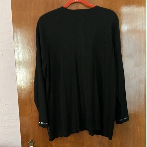 NWOT Beautiful August Silk Sequined Cardigan, size 1X - Picture 3 of 4